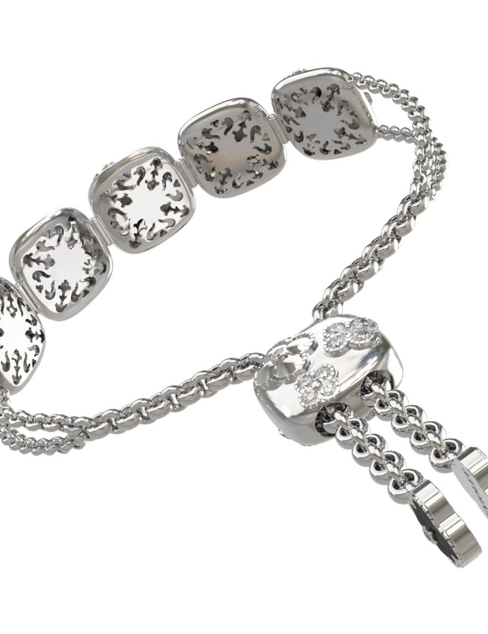 Браслет из белого золота c бриллиантами и ониксом