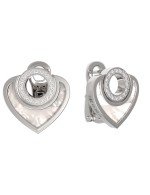 Серьги из белого золота c бриллиантами и перламутром