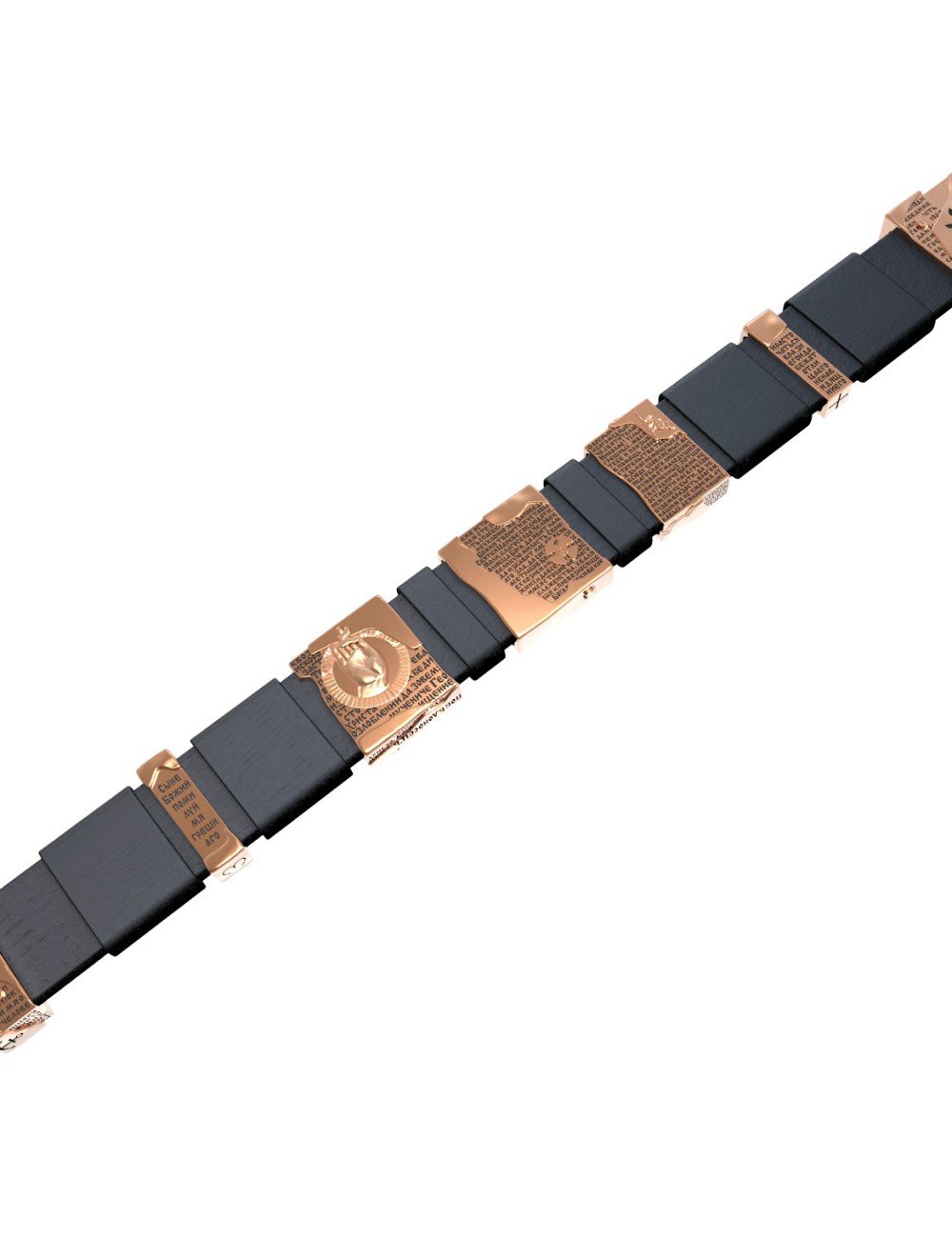 Браслет из золота c кожаным шнурком