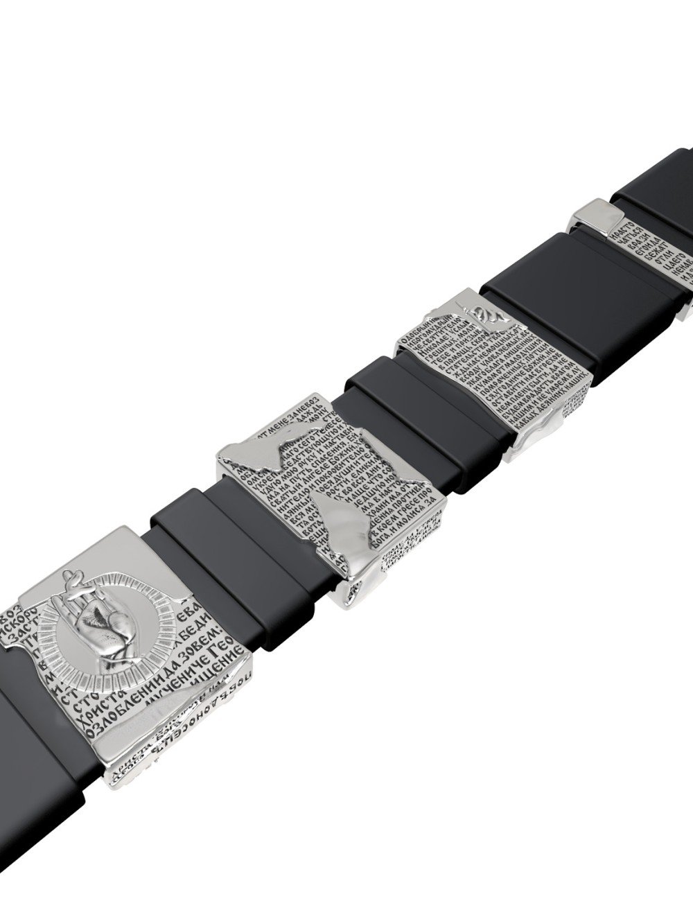 Браслет из белого золота c кожаным шнурком