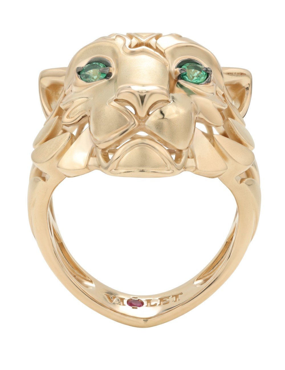 Кольцо из золота c изумрудом и рубином