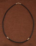 Гайтан из золота c кожаным шнурком