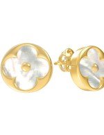 Серьги из лимонного золота c перламутром