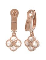 Серьги из золота c бриллиантами и перламутром