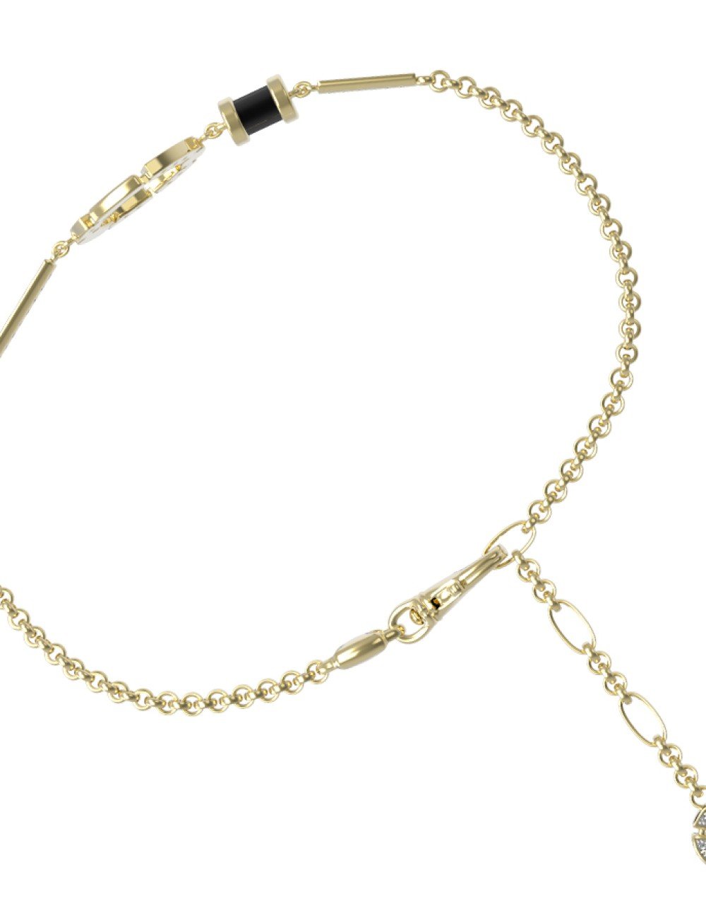 Браслет из лимонного золота c бриллиантами и ониксом