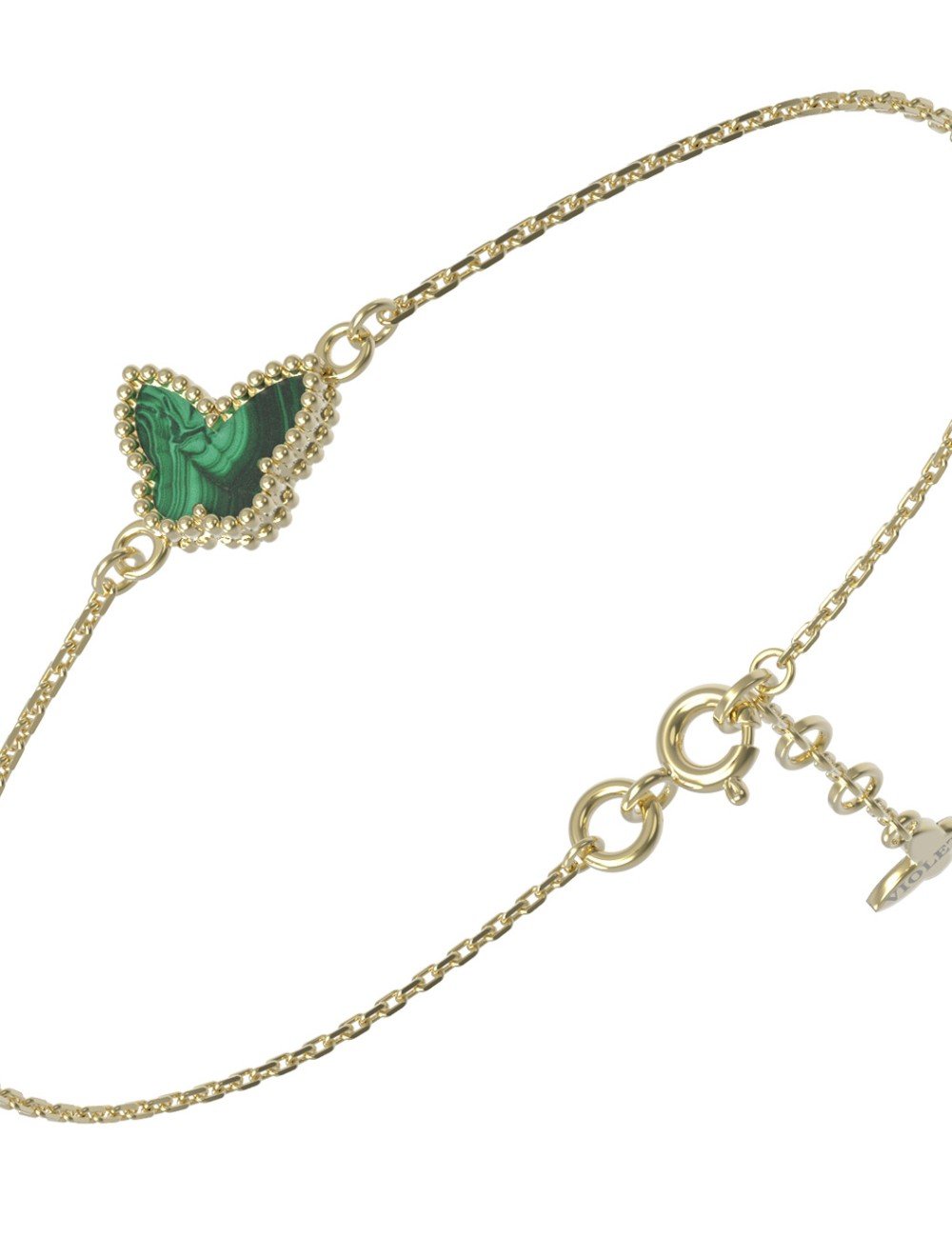 Браслет из лимонного золота c малахитом