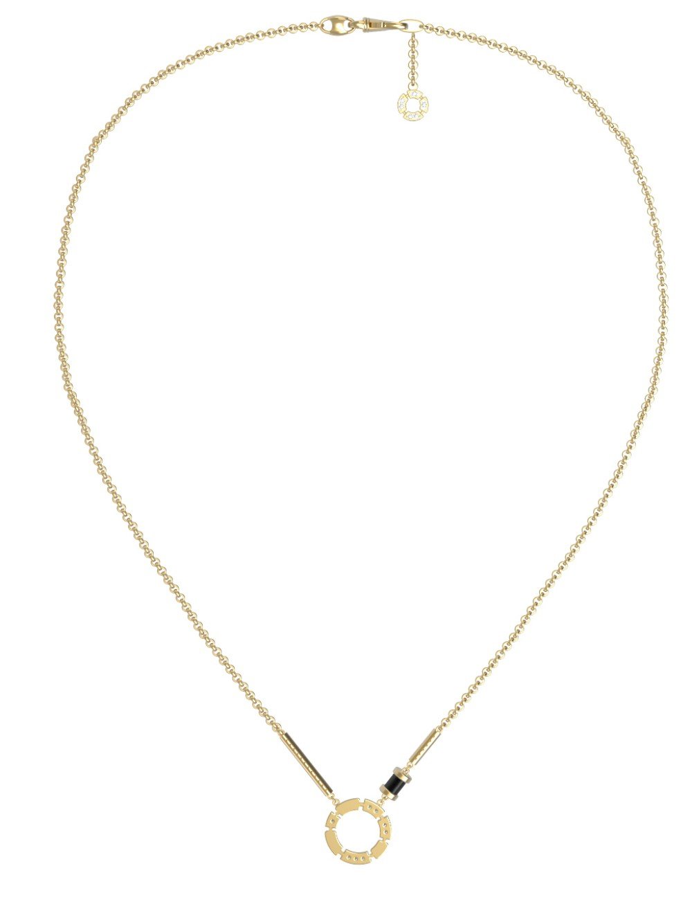 Колье из лимонного золота c бриллиантами и ониксом