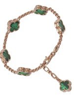 Браслет из золота c малахитом