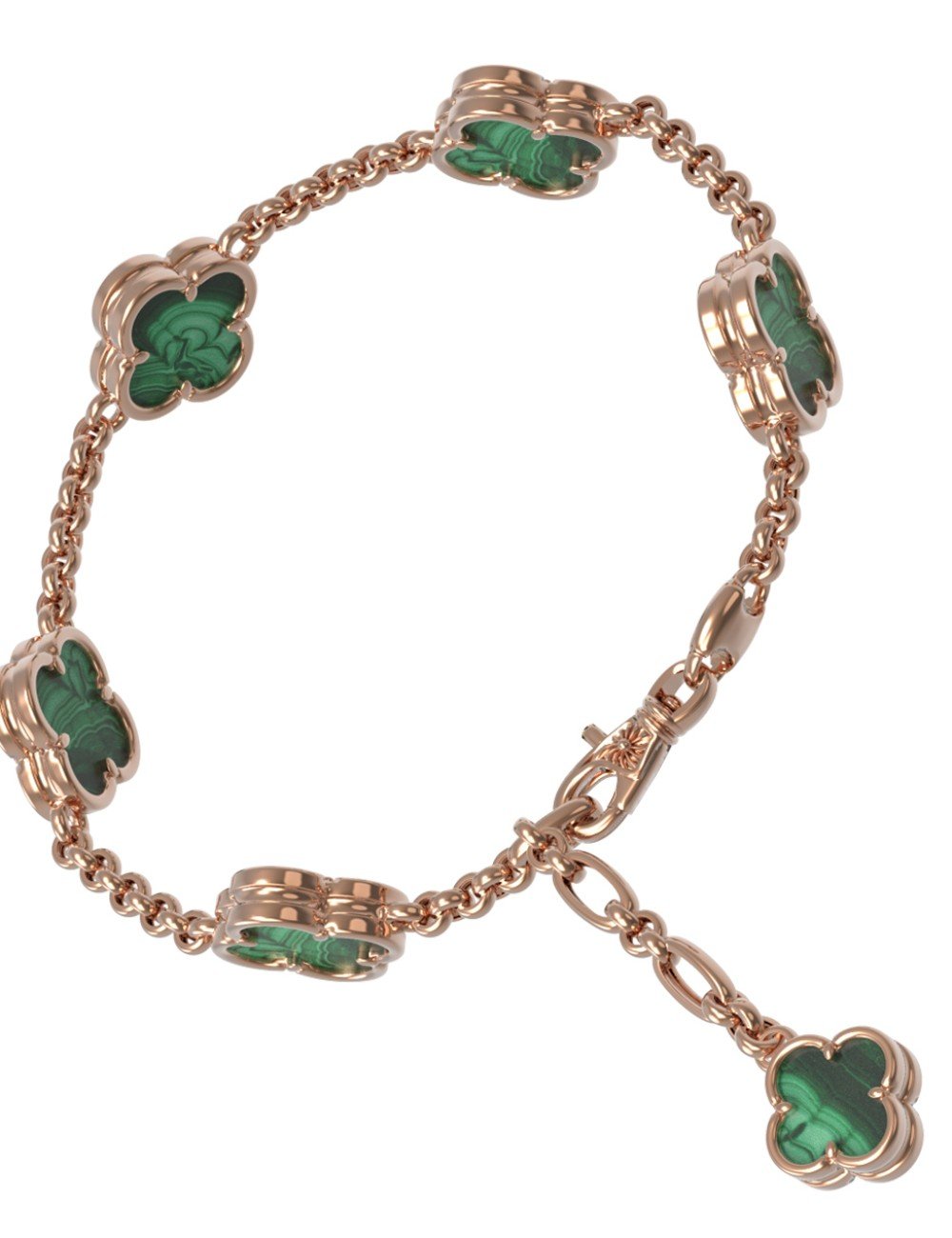 Браслет из золота c малахитом