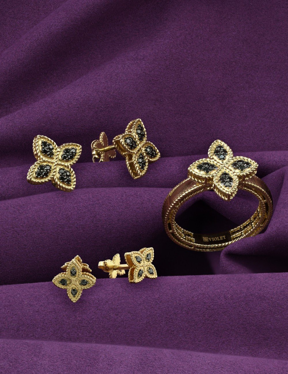 Кольцо из лимонного золота c бриллиантами