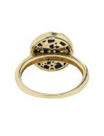 Кольцо из лимонного золота c бриллиантами и лазуритом