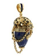 Подвеска из лимонного золота c эмалью и лазуритом