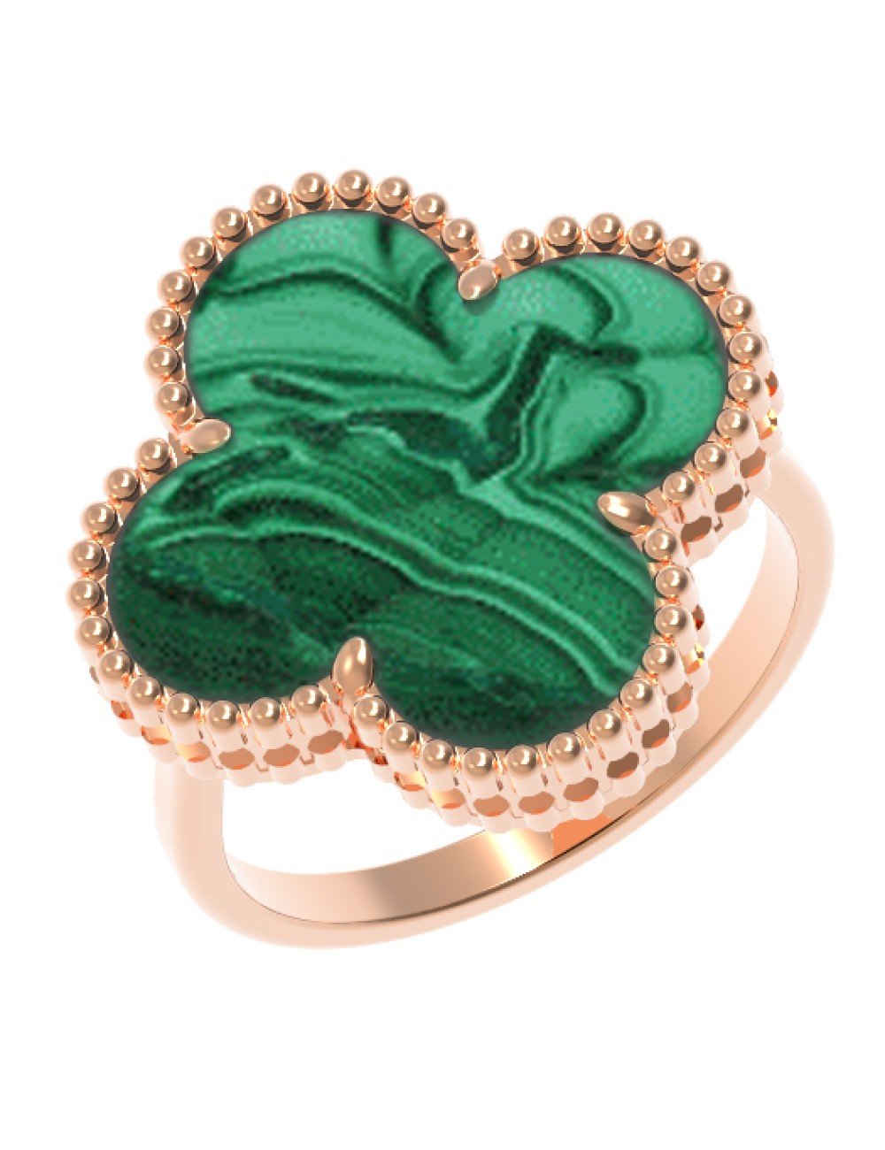 Кольцо из золота c малахитом