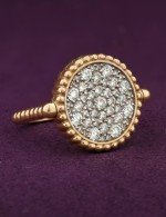 Кольцо из лимонного золота c бриллиантами