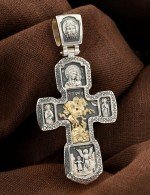 Крест из серебра 925 пробы и золота 585 пробы