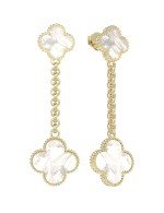 Серьги из лимонного золота c перламутром