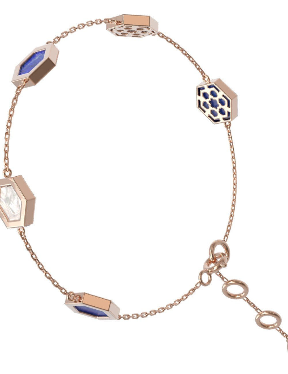 Браслет из золота c лазуритом и перламутром