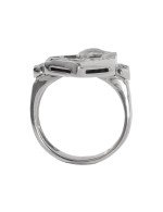 Кольцо из белого золота c бриллиантами и ониксом