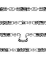 Цепь из белого золота c эбеновым деревом