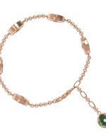 Браслет из золота c бриллиантами, малахитом и перламутром