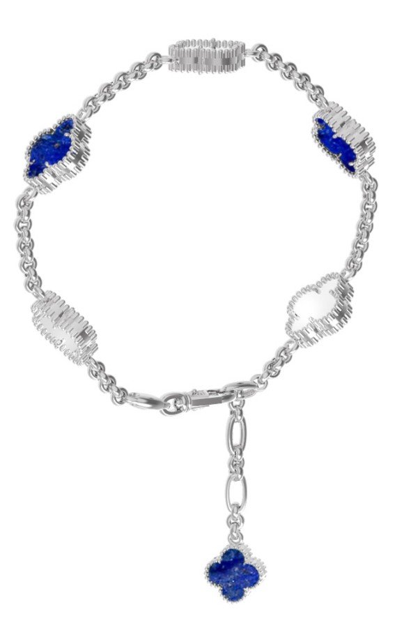 Браслет из белого золота c лазуритом и перламутром