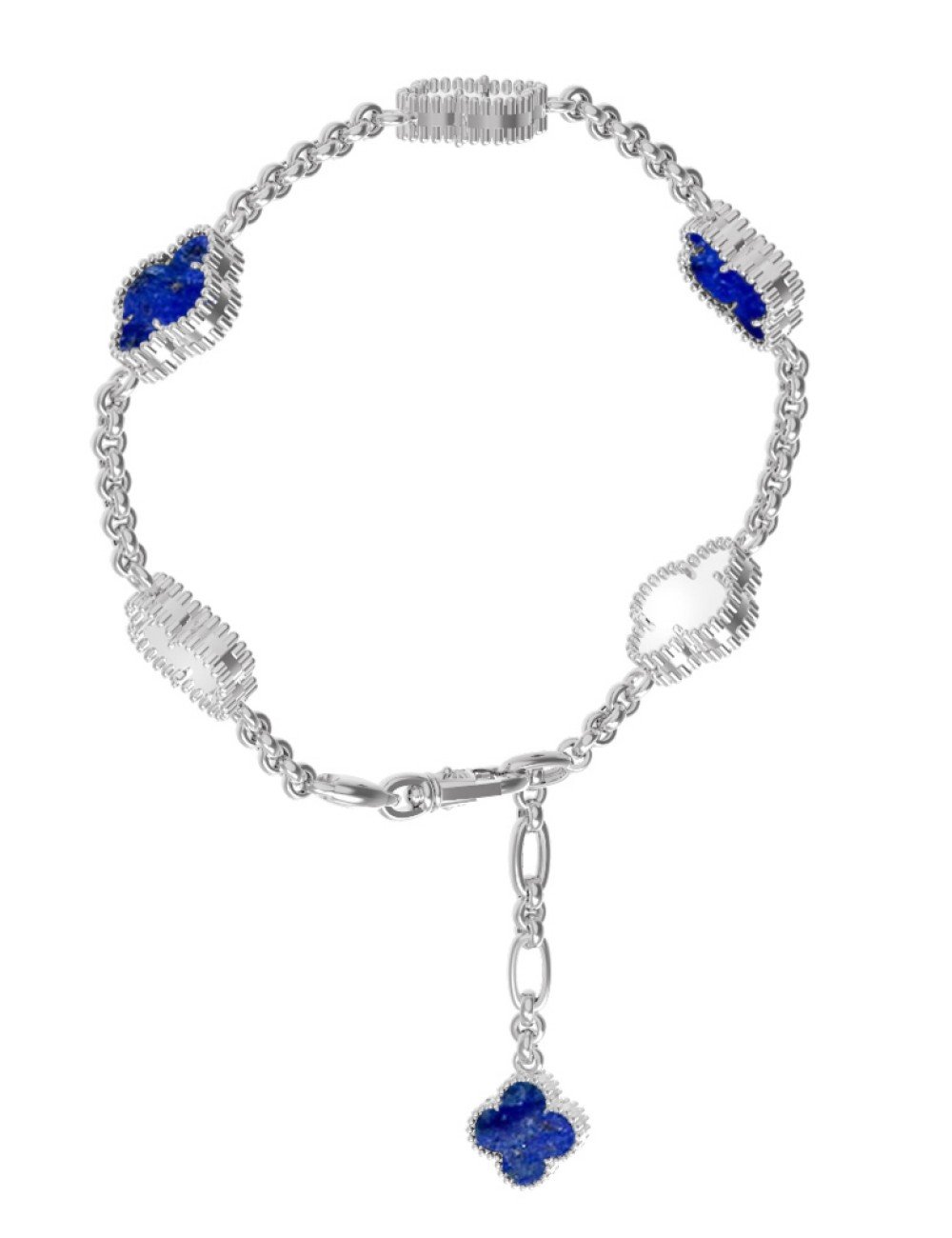 Браслет из белого золота c лазуритом и перламутром