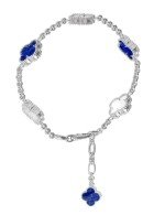 Браслет из белого золота c лазуритом и перламутром