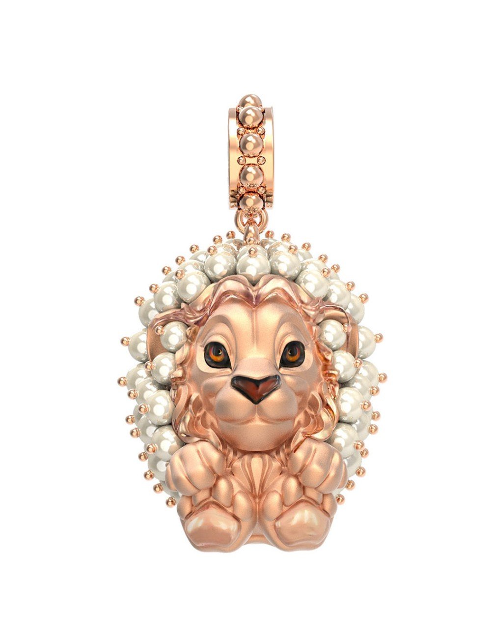 Подвеска из золота c эмалью и жемчугом