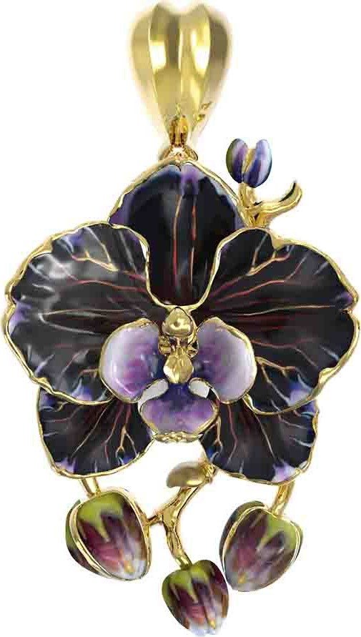 Подвеска из лимонного золота c эмалью