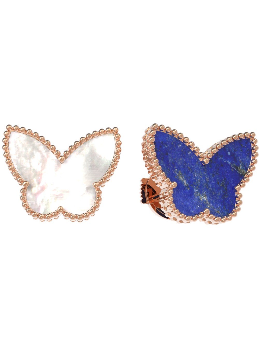 Серьги из золота c лазуритом и перламутром