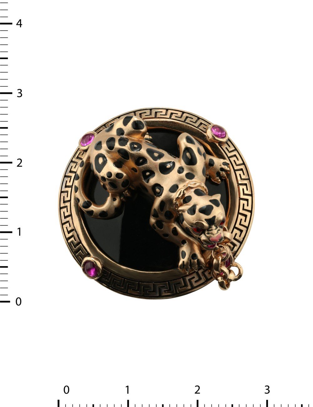 Кольцо из золота c эмалью, ониксом и рубином