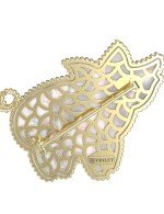 Брошь из лимонного золота c эмалью и перламутром