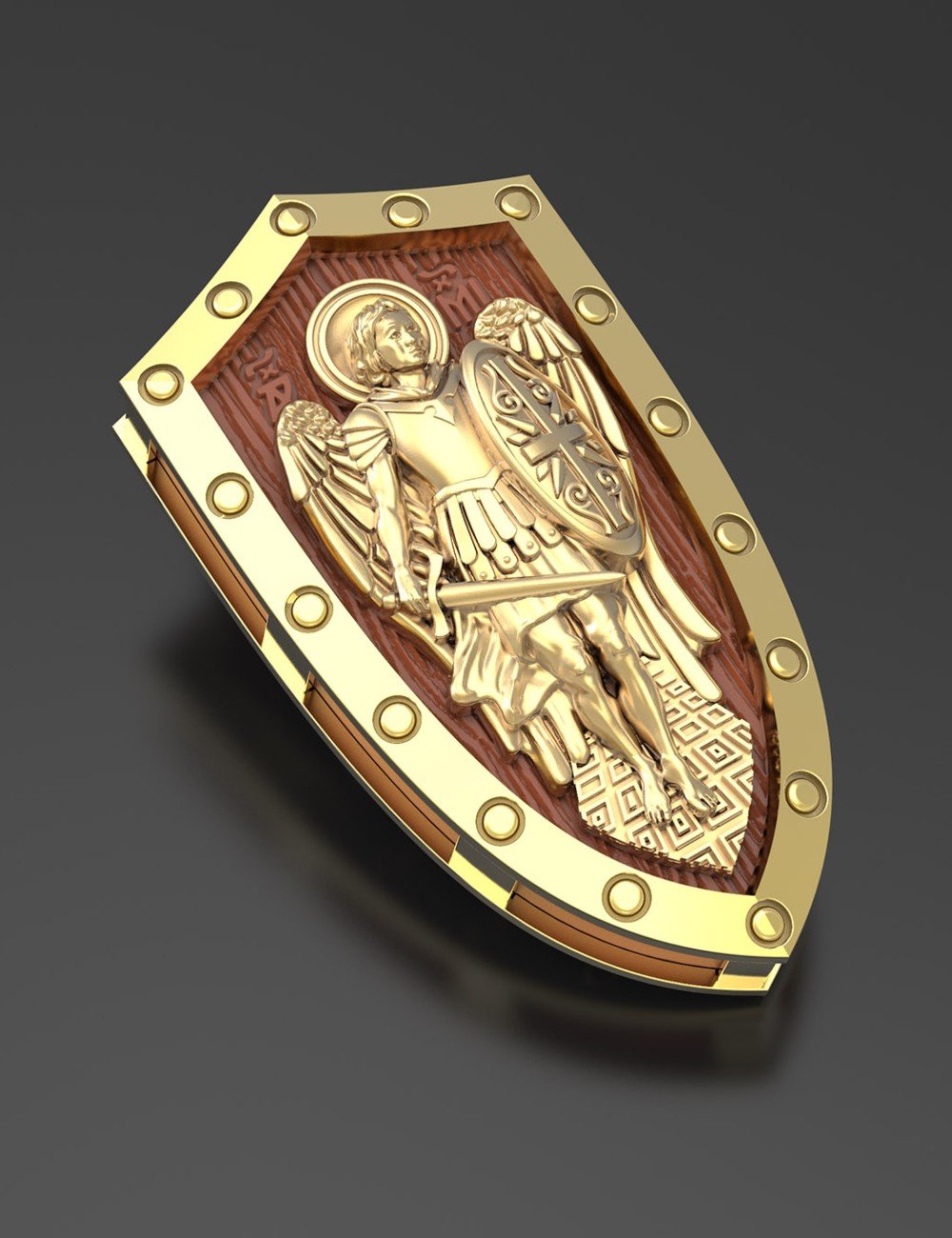 Образок из лимонного золота c деревом груши