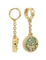 Серьги из лимонного золота c бирюзой и перламутром