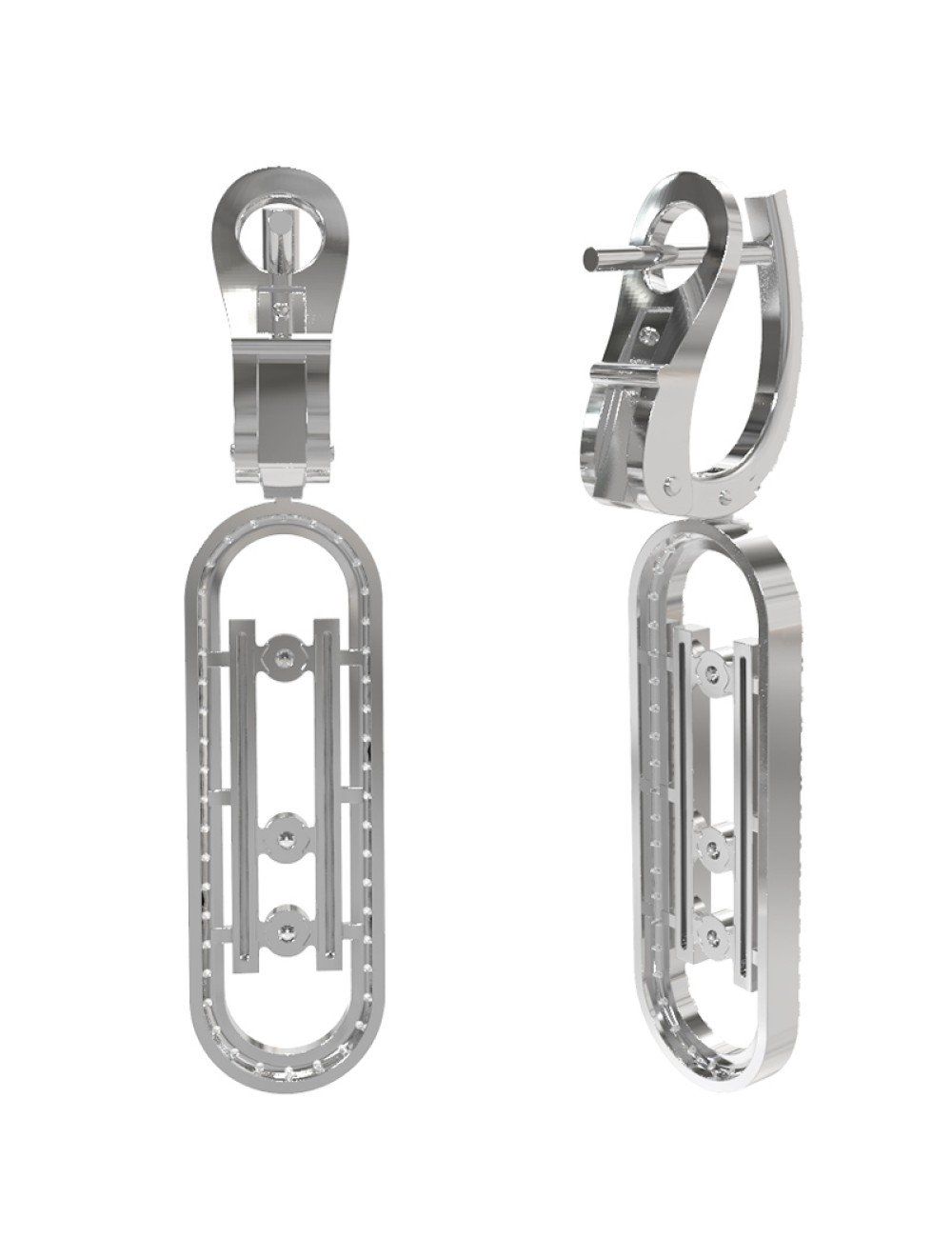 Серьги из белого золота c бриллиантами