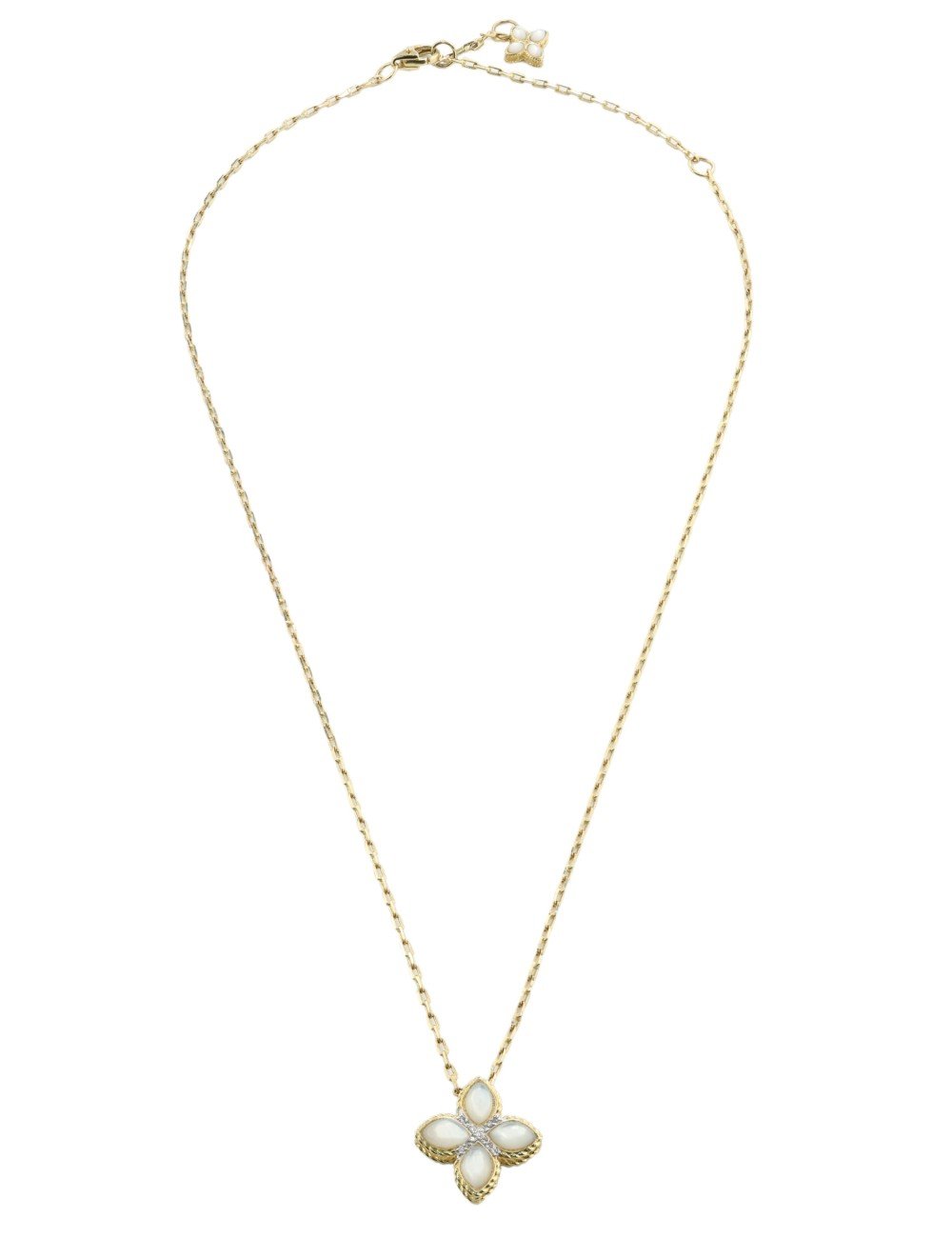 Колье из лимонного золота c бриллиантами и перламутром