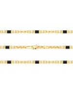 Цепь из лимонного золота c жемчугом и ониксом