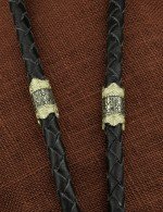 Гайтан из зелёного золота c кожаным шнурком