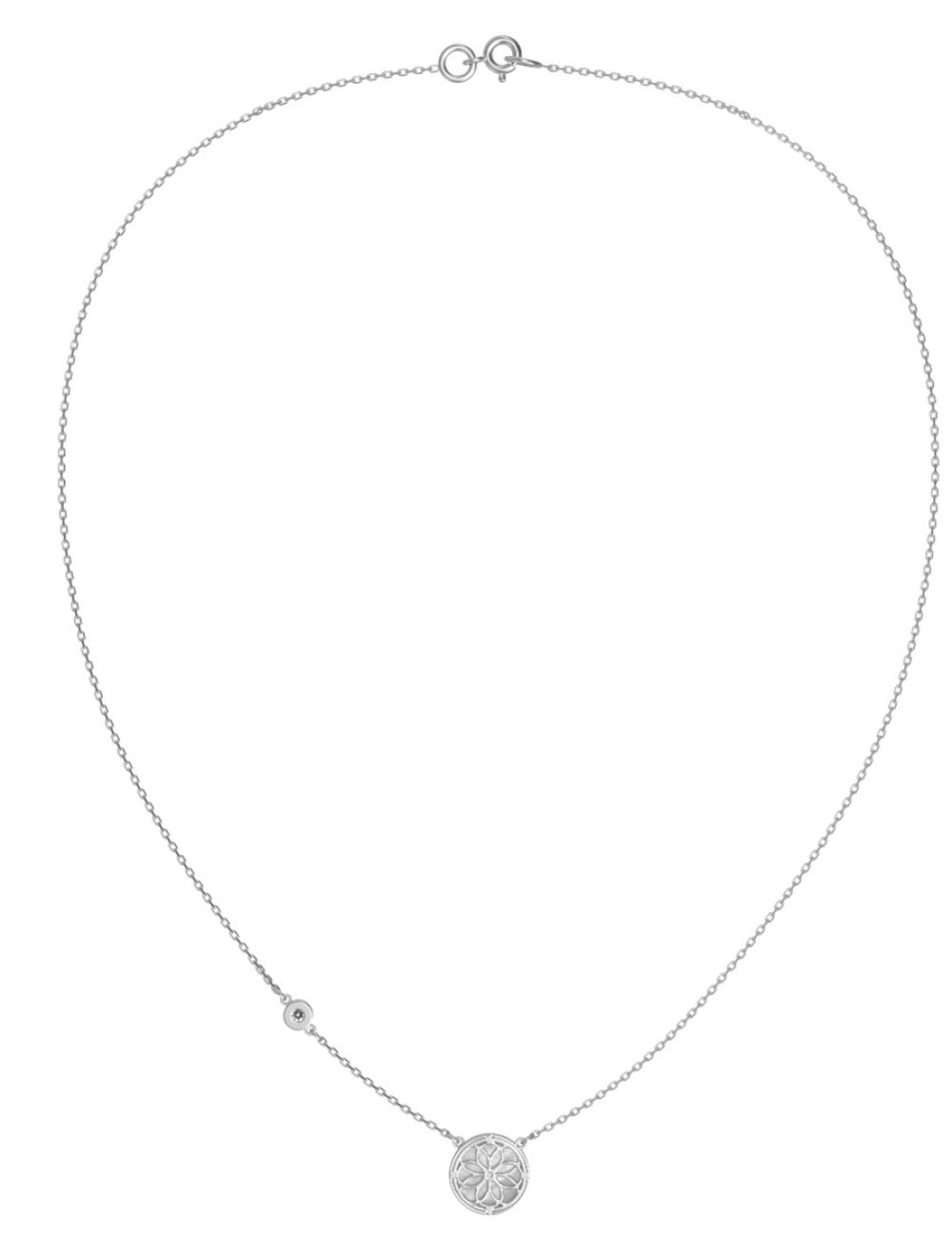 Колье из белого золота c бриллиантами и перламутром