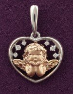 Подвеска из белого золота c бриллиантами