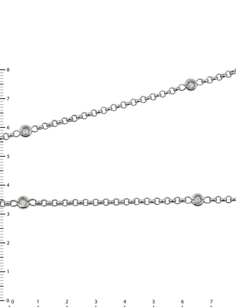 Цепь из белого золота c фианитом