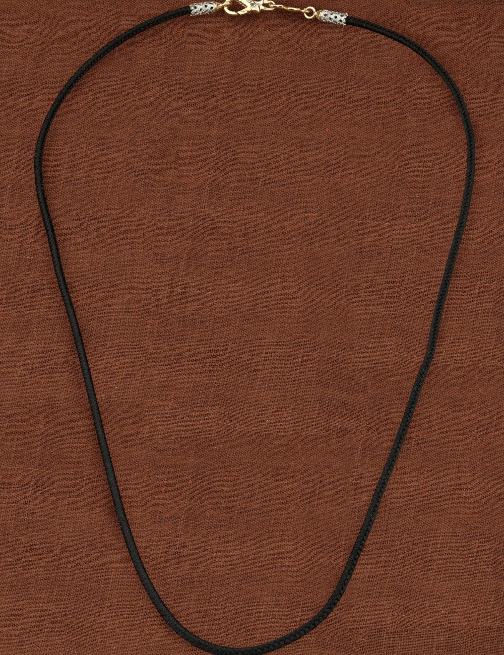 Шнурок шёлковый из лимонного золота 585 пробы c шёлковым шнурком