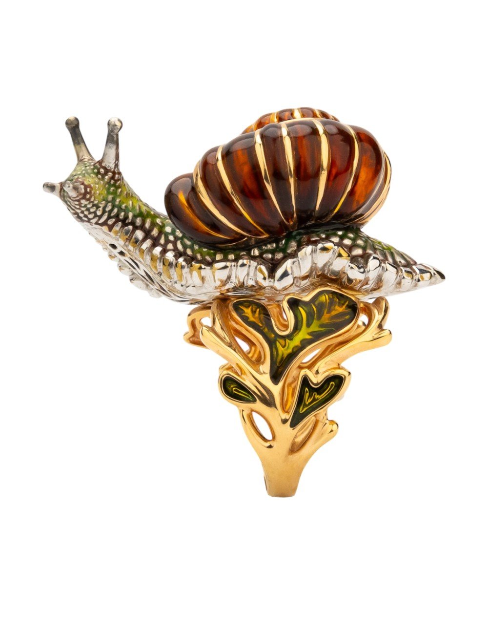 Кольцо из золота c эмалью