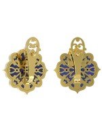 Серьги из лимонного золота c бирюзой и лазуритом