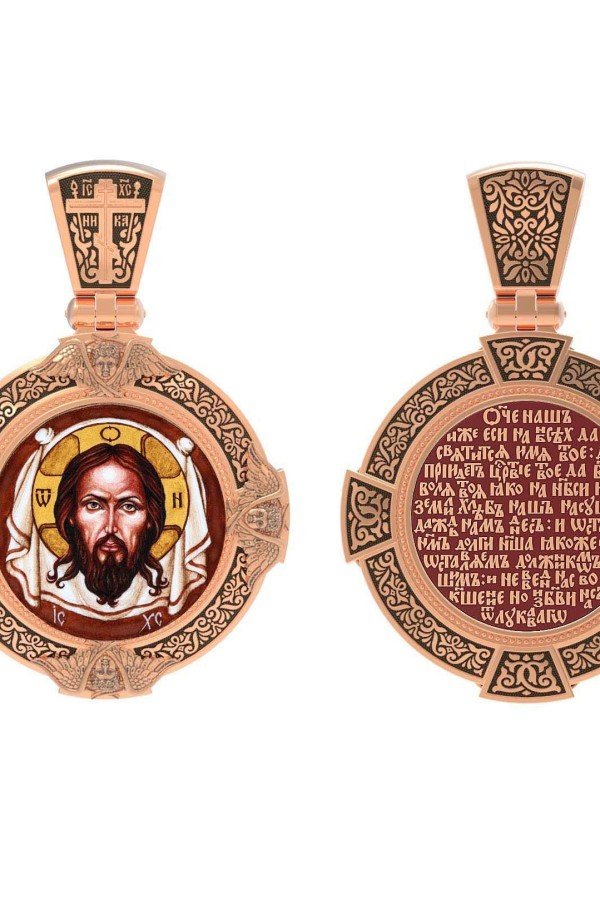 Образок из золота c эмалью и иконописью