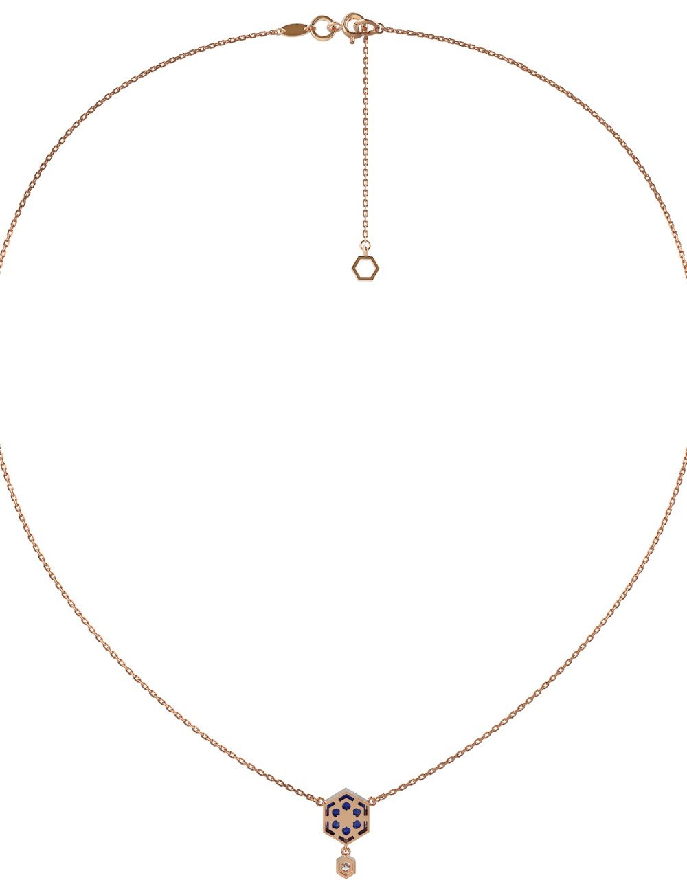 Колье из золота c бриллиантами и лазуритом