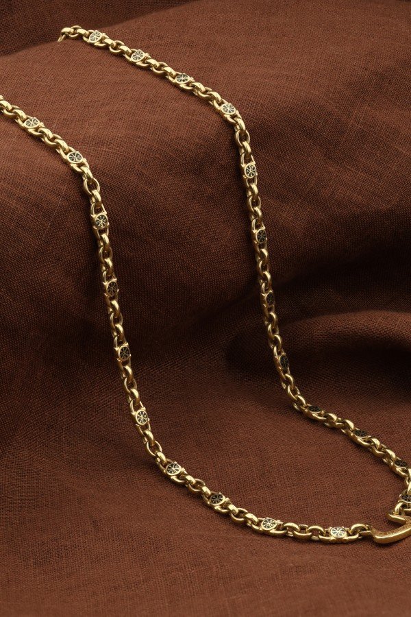 Цепь из лимонного золота c эмалью