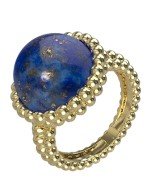 Кольцо из лимонного золота c лазуритом