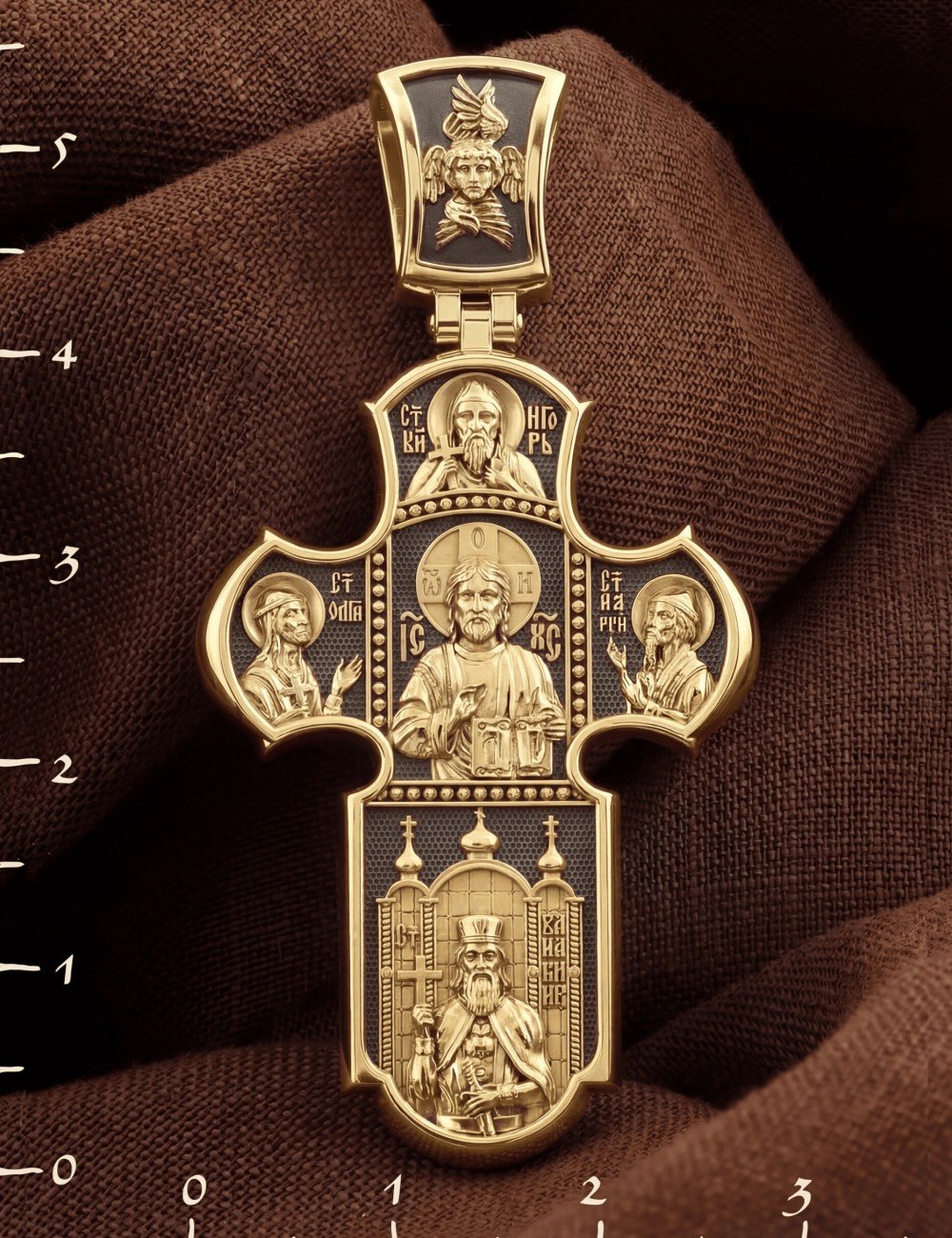 Крест из лимонного золота