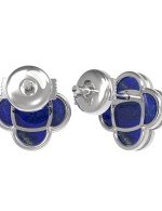 Серьги из белого золота c лазуритом
